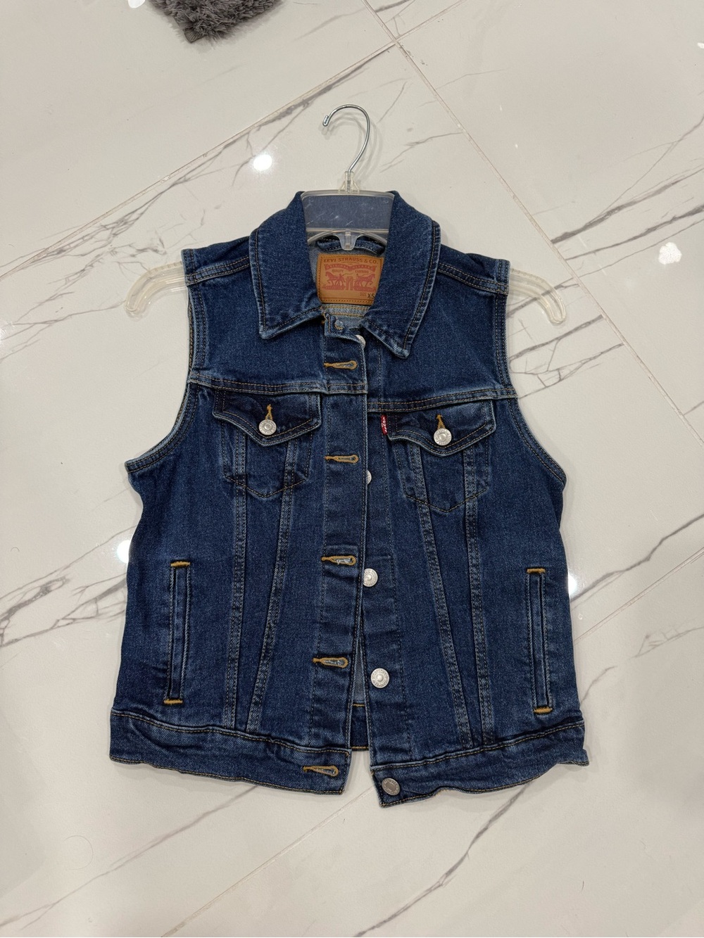 Levi's Dark Blue Denim Kids Vest - Classic Button-Front